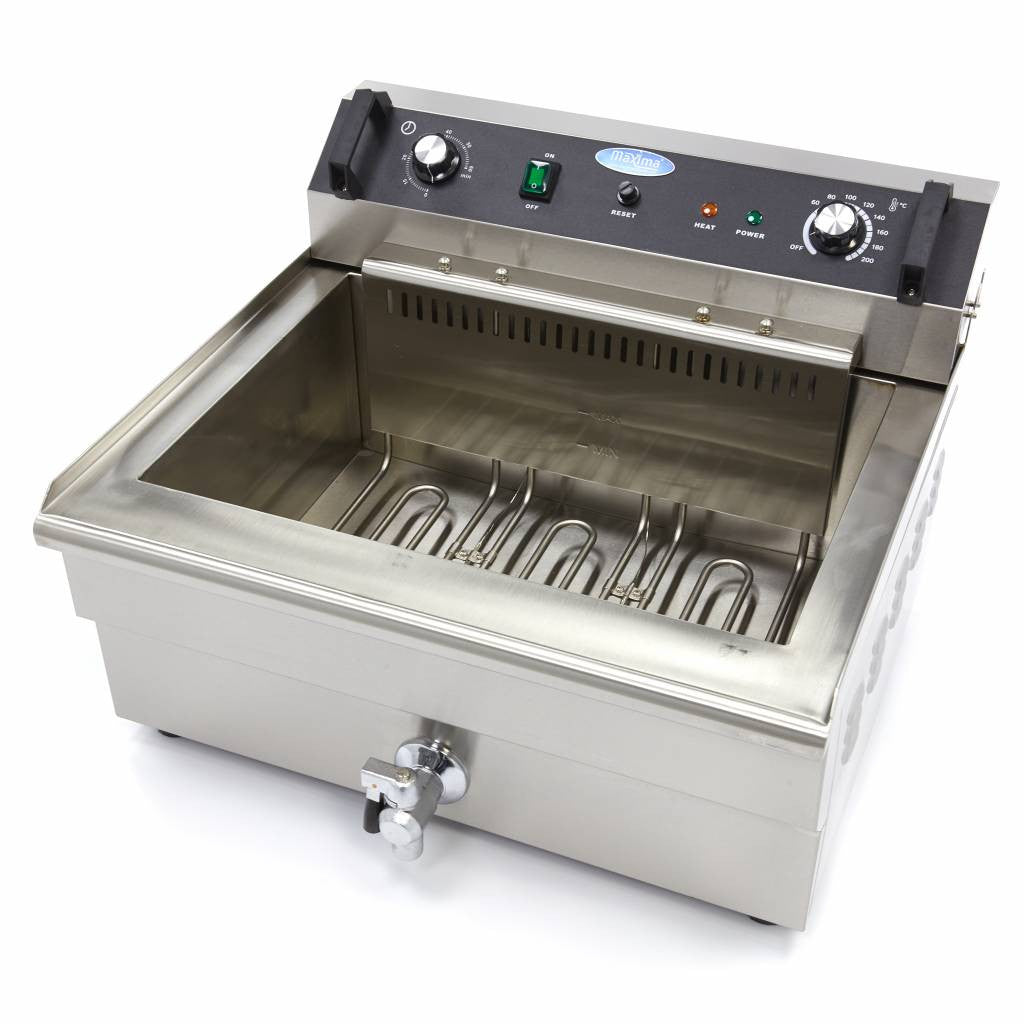 Friteuse professionnelle - 30L - 1 panier - avec robinet de vidange 6000 W Maxima - vue 5 - Friteuse à poser électrique pro CHR - Cuistéo