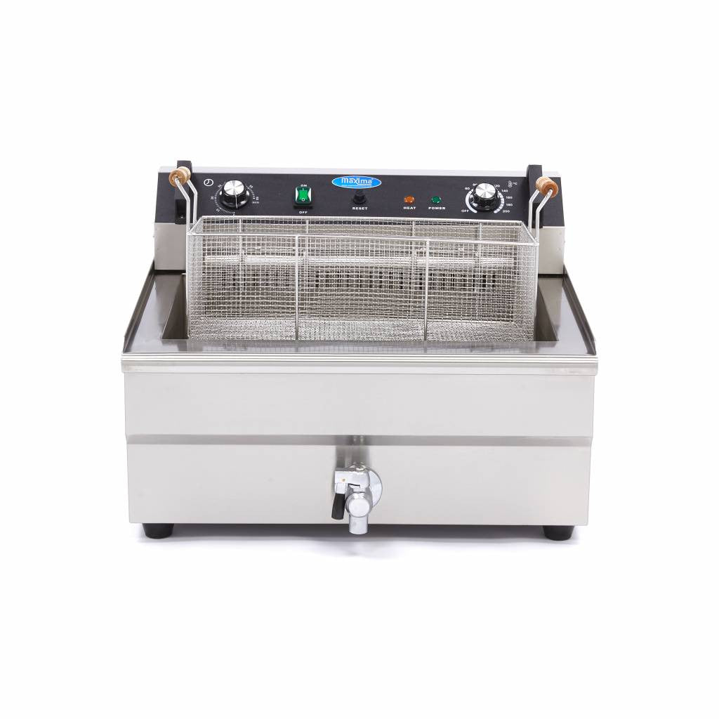 Friteuse professionnelle - 30L - 1 panier - avec robinet de vidange 6000 W Maxima - vue 7 - Friteuse à poser électrique pro CHR - Cuistéo