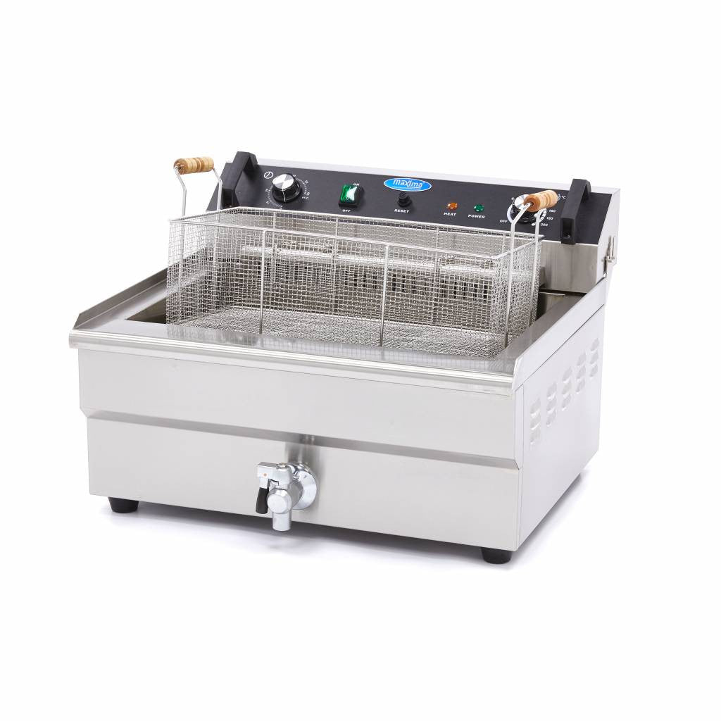 Friteuse professionnelle - 30L - 1 panier - avec robinet de vidange 6000 W Maxima - vue 8 - Friteuse à poser électrique pro CHR - Cuistéo
