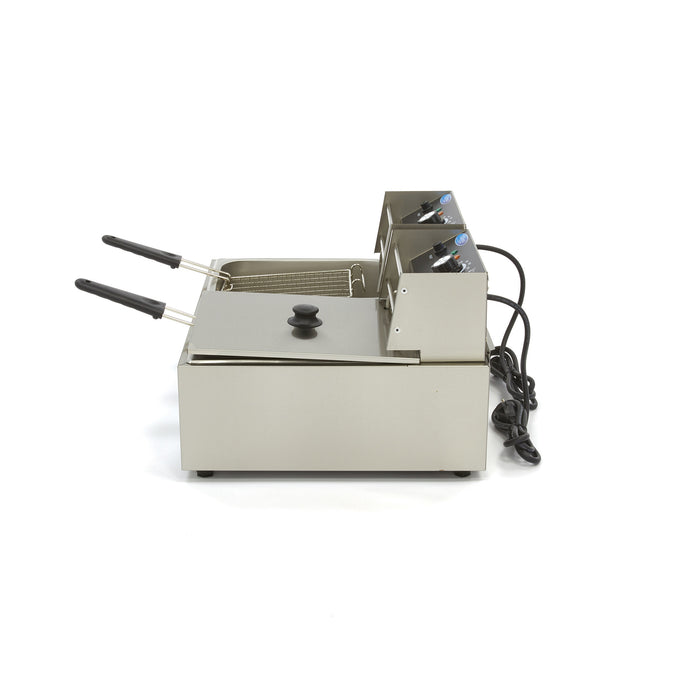 Friteuse double - Électrique - 2x6 litres - 2 paniers - Zone froide 2500 W Maxima - vue 4 - Friteuse à poser électrique pro CHR - Cuistéo