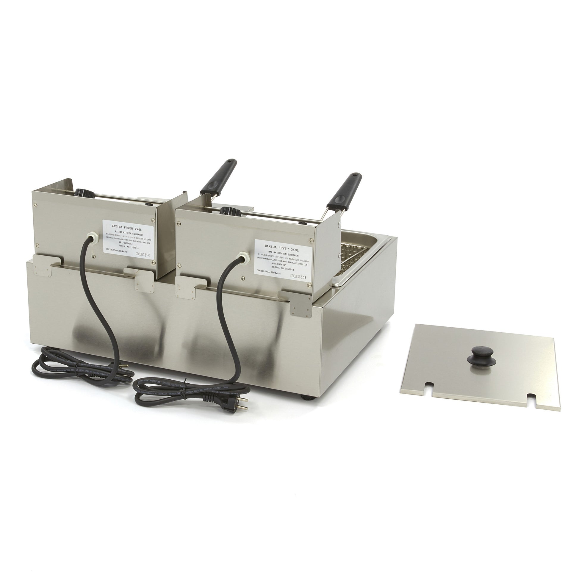 Friteuse double - Électrique - 2x6 litres - 2 paniers - Zone froide 2500 W Maxima - vue 5 - Friteuse à poser électrique pro CHR - Cuistéo