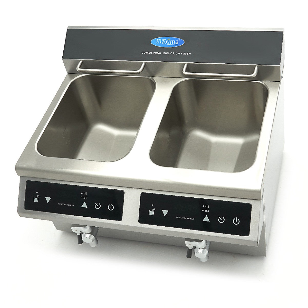 Friteuse professionnelle - 2 cuves de 8L - 2 paniers - avec robinet de vidange - Induction 3500 W Maxima - vue 8 - Friteuse à poser électrique pro CHR - Cuistéo