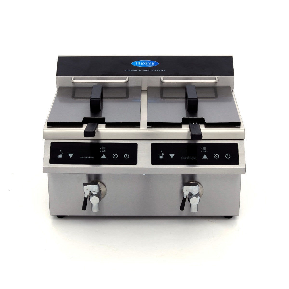 Friteuse professionnelle - 2 cuves de 8L - 2 paniers - avec robinet de vidange - Induction 3500 W Maxima - vue 12 - Friteuse à poser électrique pro CHR - Cuistéo