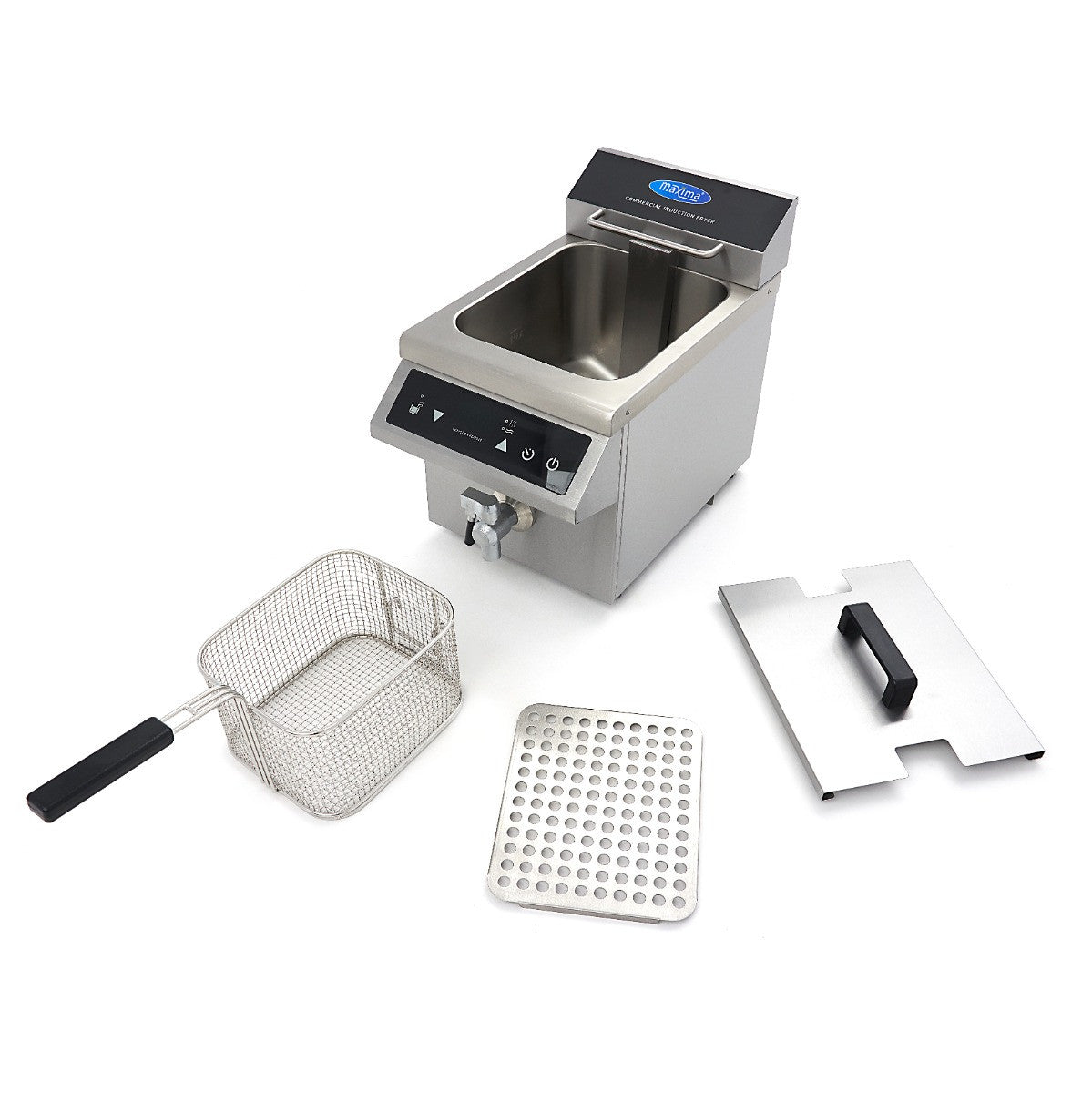 Friteuse - 8L - 1 panier - Induction - avec robinet de vidange 3500 W Maxima - vue 12 - Friteuse à poser électrique pro CHR - Cuistéo