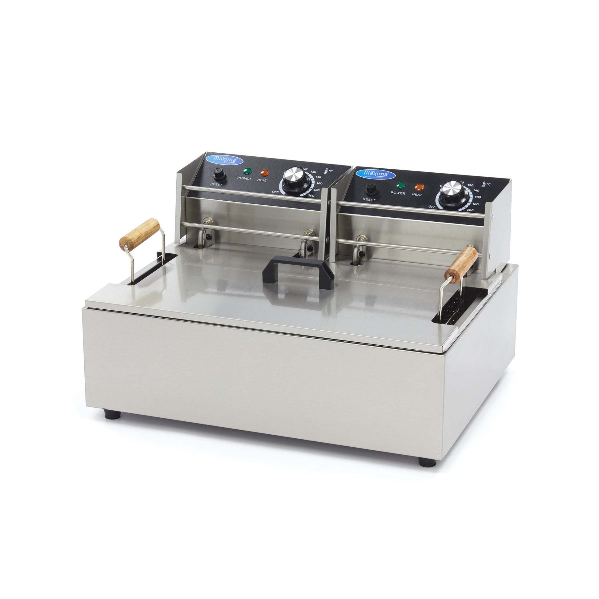 Friteuse à beignets -Électrique - 15 litres - 2 éléments chauffants - Zone froide 2.5 kW Maxima - Friteuse à poser électrique professionnel CHR - matériel cuisine pro - Cuistéo