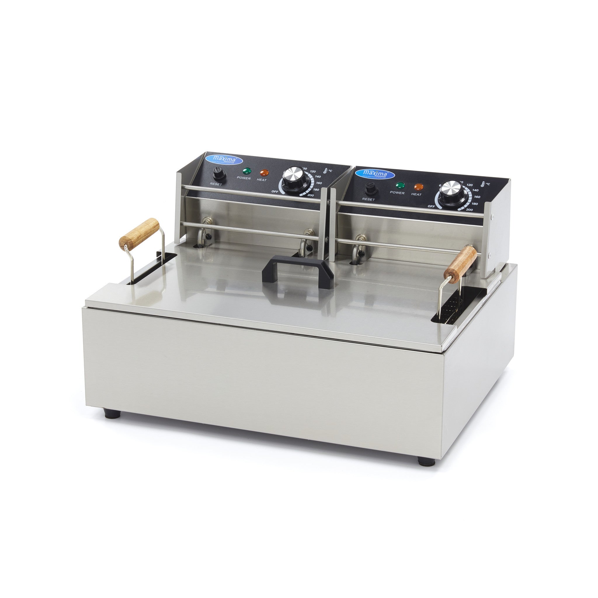Friteuse à beignets -Électrique - 15 litres - 2 éléments chauffants - Zone froide 2.5 kW Maxima - Friteuse à poser électrique professionnel CHR - matériel cuisine pro - Cuistéo
