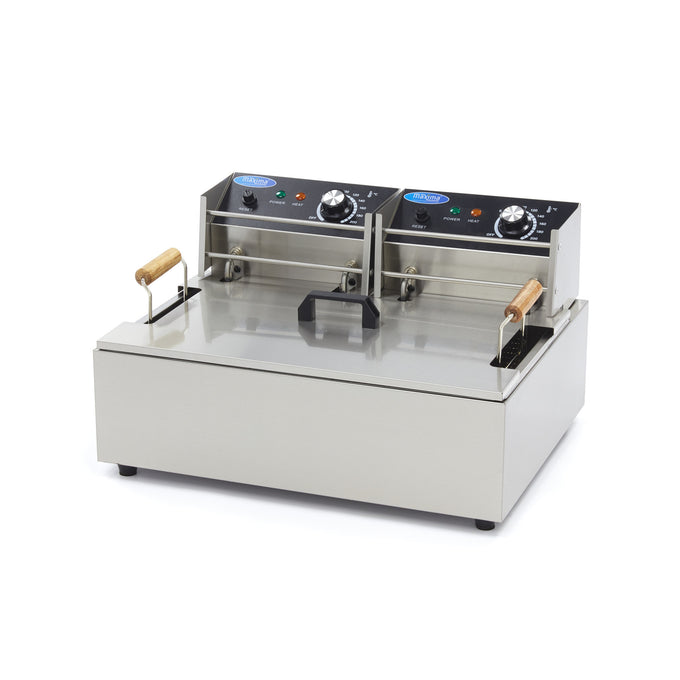 Friteuse à beignets -Électrique - 15 litres - 2 éléments chauffants - Zone froide 2.5 kW Maxima - Friteuse à poser électrique professionnel CHR - matériel cuisine pro - Cuistéo