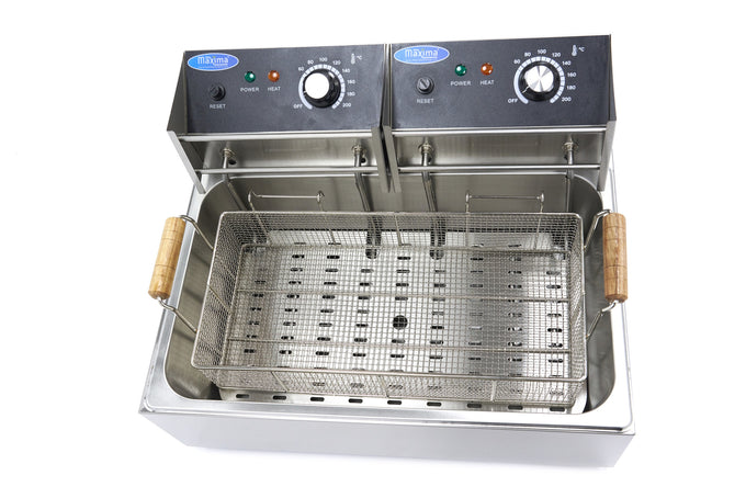 Friteuse à beignets -Électrique - 15 litres - 2 éléments chauffants - Zone froide 2.5 kW Maxima - vue 5 - Friteuse à poser électrique pro CHR - Cuistéo