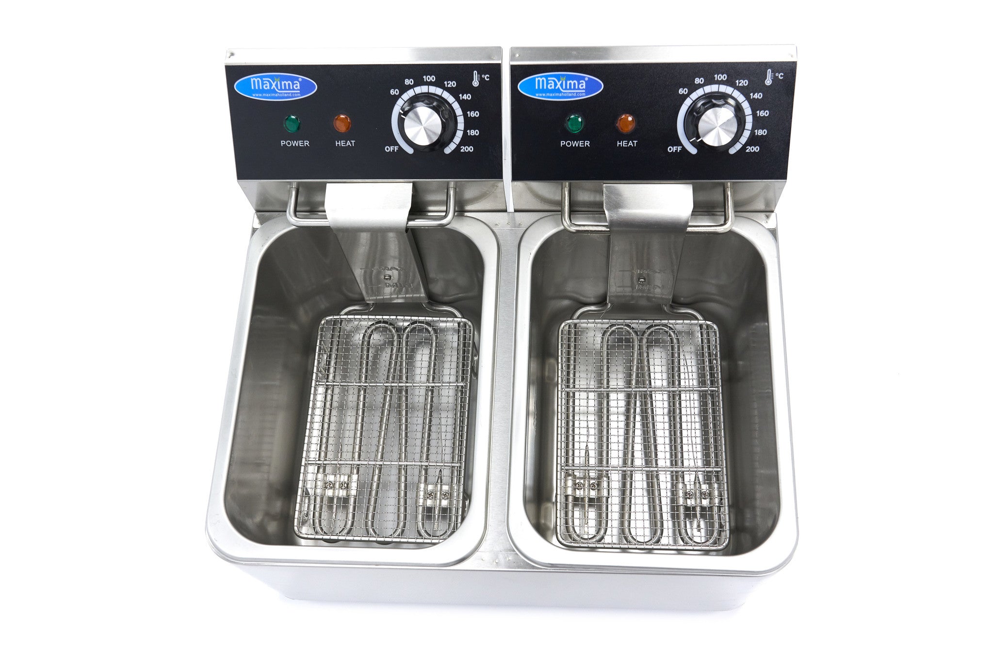 Friteuse - 2 x 4L - 2 paniers - 1,5kg de frites 2500 W Maxima - vue 3 - Friteuse à poser électrique pro CHR - Cuistéo