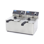 Friteuse professionnelle - 2 x 8L - 2 paniers - 2,8 kg de frites 3250 W Maxima - Friteuse à poser électrique professionnel CHR - matériel cuisine pro - Cuistéo