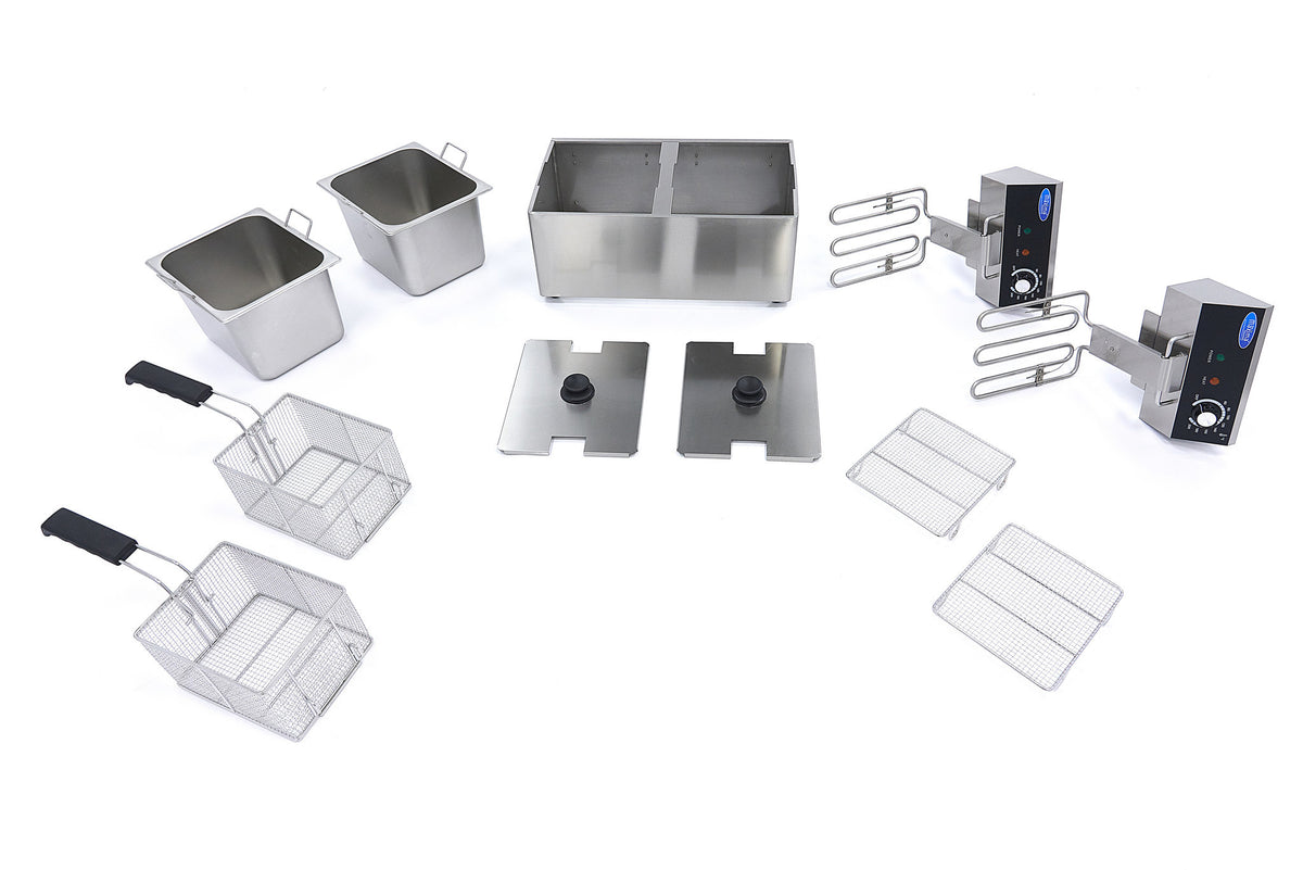 Friteuse professionnelle - 2 x 8L - 2 paniers - 2,8 kg de frites 3250 W Maxima - vue 2 - Friteuse à poser électrique pro CHR - Cuistéo