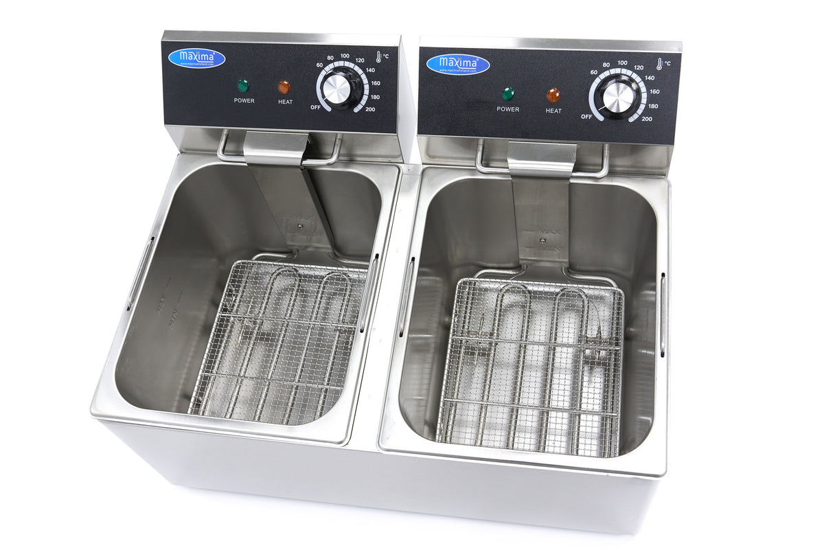 Friteuse professionnelle - 2 x 8L - 2 paniers - 2,8 kg de frites 3250 W Maxima - vue 3 - Friteuse à poser électrique pro CHR - Cuistéo