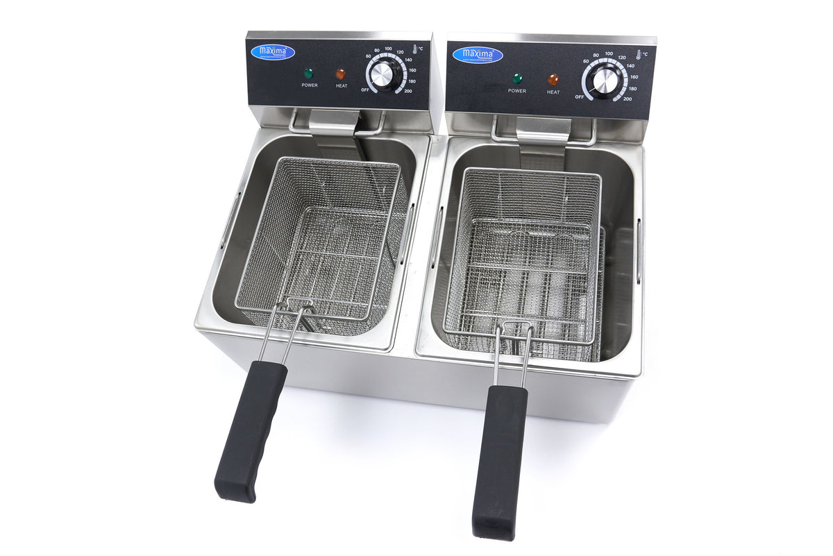 Friteuse professionnelle - 2 x 8L - 2 paniers - 2,8 kg de frites 3250 W Maxima - vue 4 - Friteuse à poser électrique pro CHR - Cuistéo