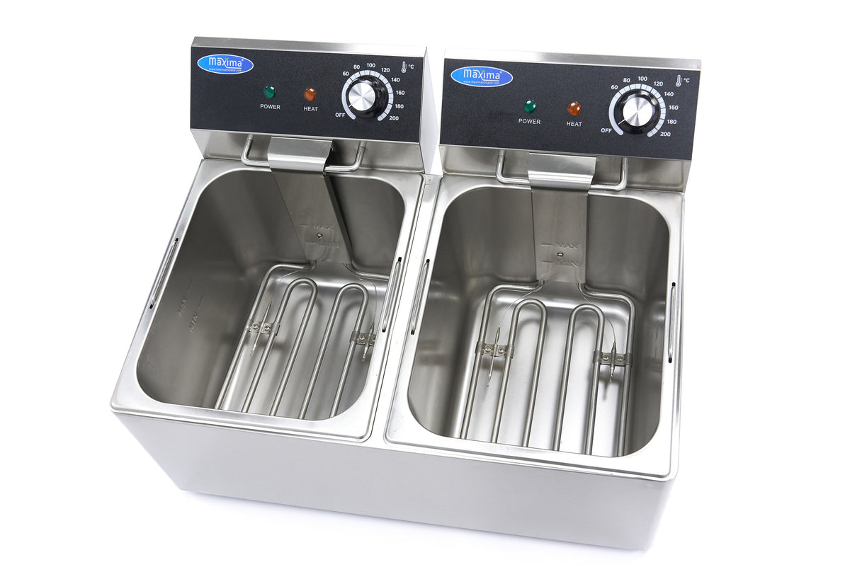 Friteuse professionnelle - 2 x 8L - 2 paniers - 2,8 kg de frites 3250 W Maxima - vue 5 - Friteuse à poser électrique pro CHR - Cuistéo