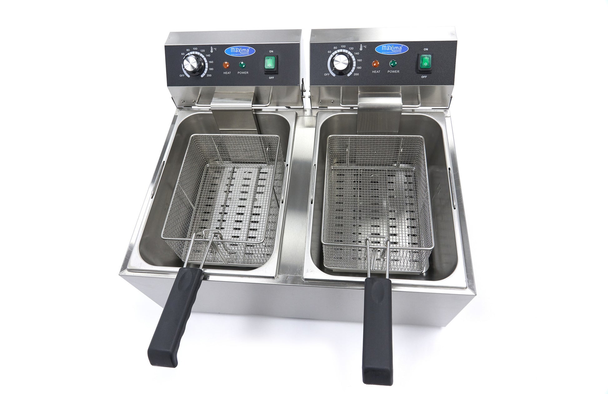 Friteuse - 2 x 11L - 2 paniers - 2,8 kg de frites 3000 W Maxima - vue 2 - Friteuse à poser électrique pro CHR - Cuistéo