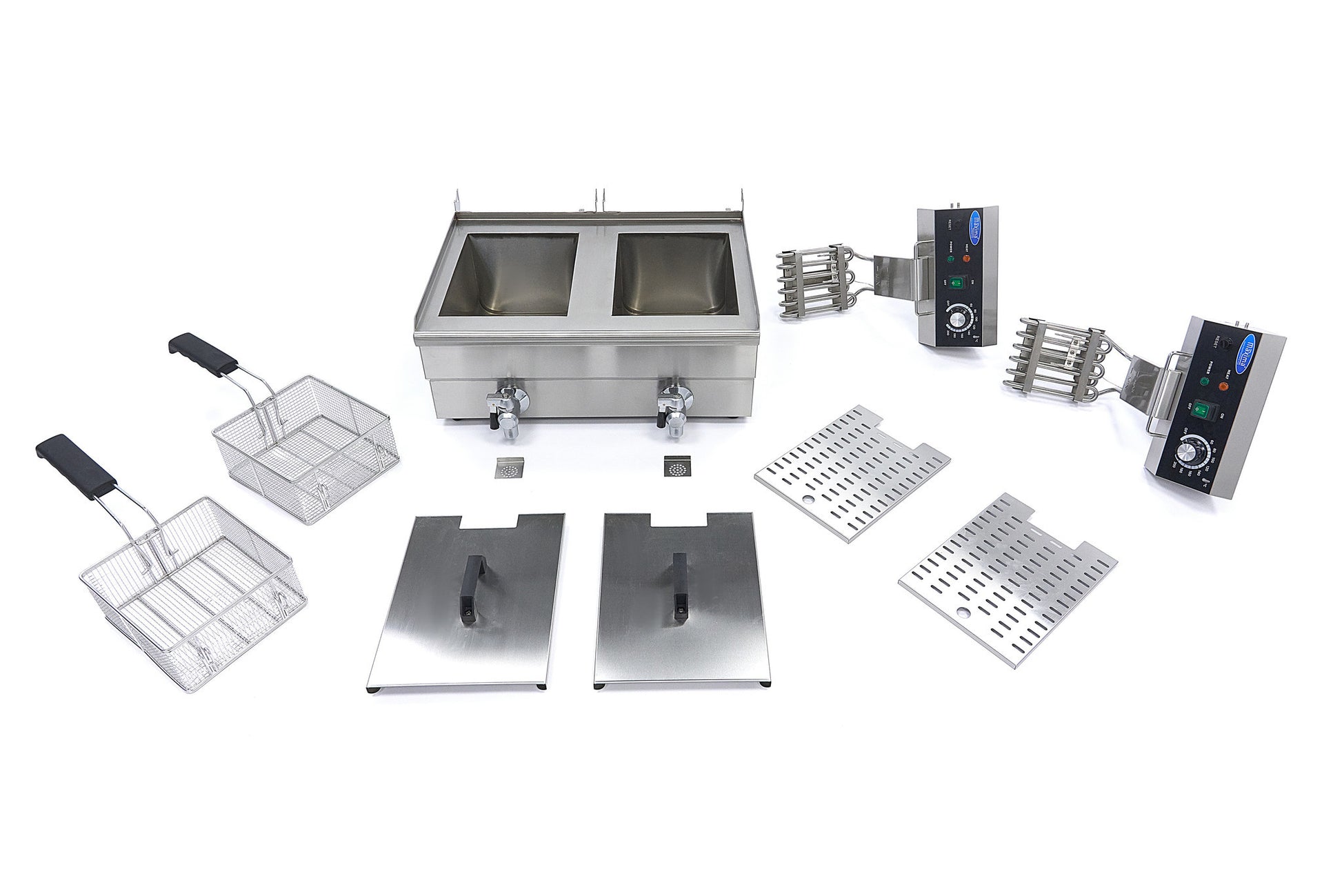Friteuse - 2 x 10L - 2 Paniers - avec Robinet de Vidange 3000 W Maxima - vue 2 - Friteuse à poser électrique pro CHR - Cuistéo