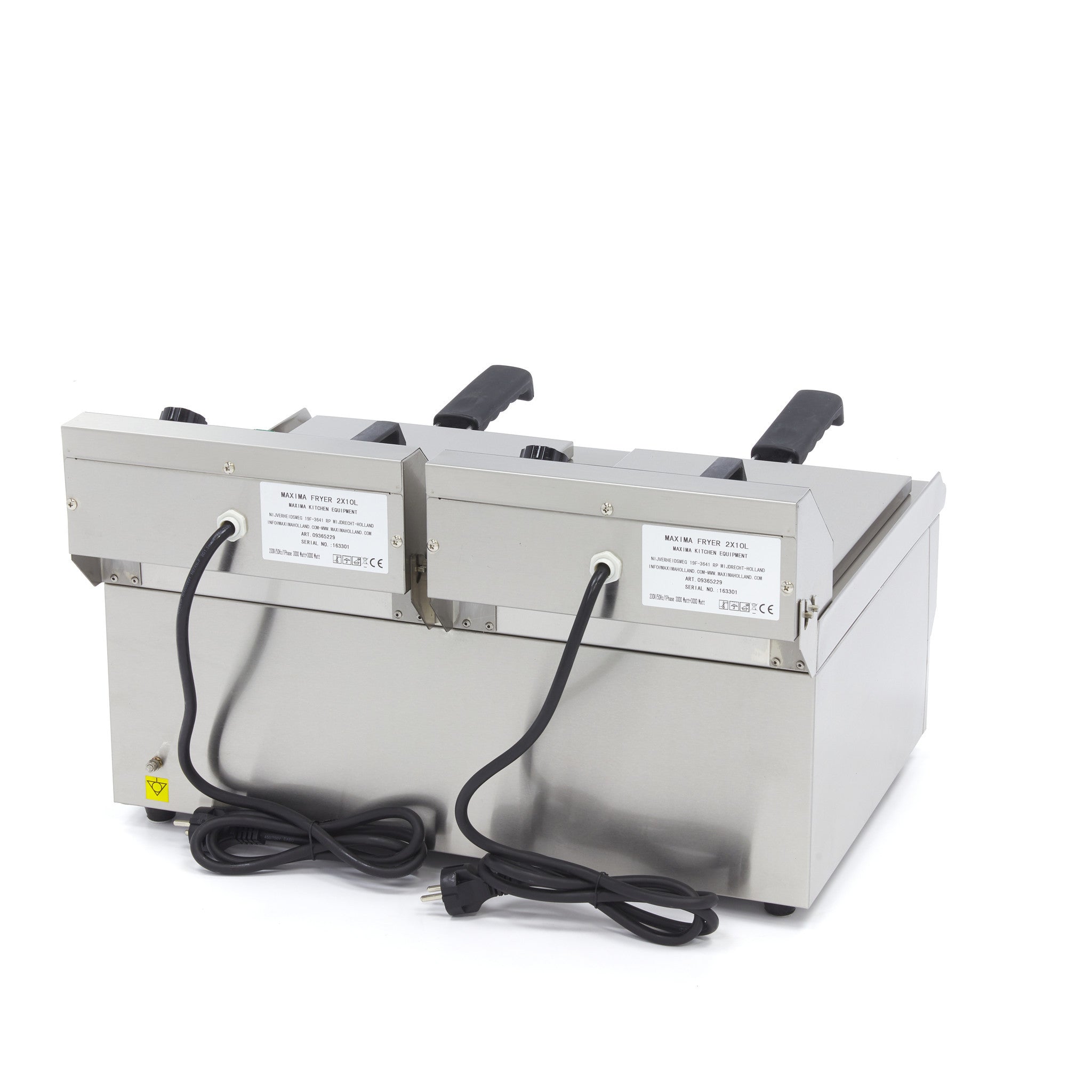 Friteuse - 2 x 10L - 2 Paniers - avec Robinet de Vidange 3000 W Maxima - vue 6 - Friteuse à poser électrique pro CHR - Cuistéo
