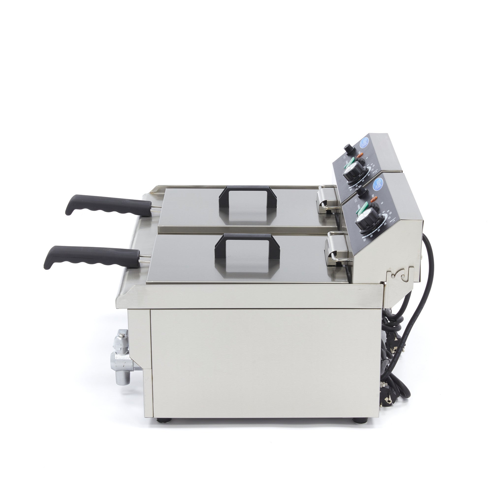 Friteuse - 2 x 10L - 2 Paniers - avec Robinet de Vidange 3000 W Maxima - vue 7 - Friteuse à poser électrique pro CHR - Cuistéo