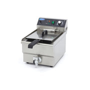 Friteuse - 13L - 1 Panier - avec Robinet de Vidange 3000 W Maxima - Friteuse à poser électrique professionnel CHR - matériel cuisine pro - Cuistéo