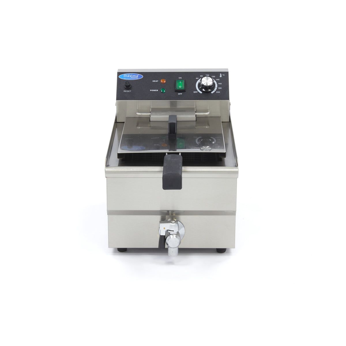 Friteuse - 13L - 1 Panier - avec Robinet de Vidange 3000 W Maxima - vue 3 - Friteuse à poser électrique pro CHR - Cuistéo