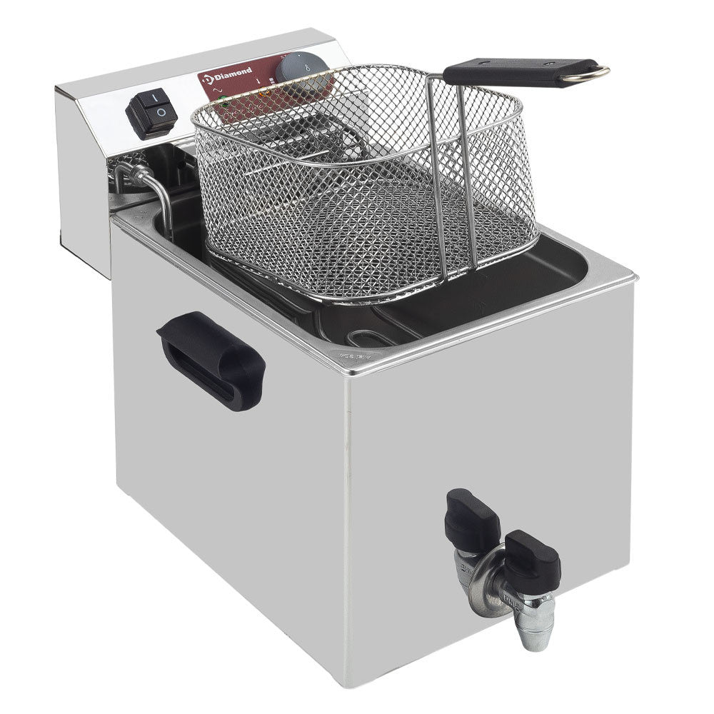 Friteuse de table élec 10 litres - robinet - Diamond