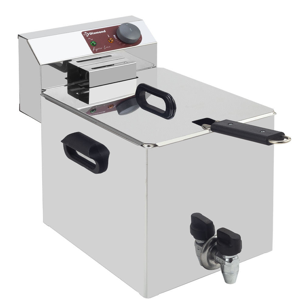 Friteuse de table élec 8 litres +robinet - Diamond