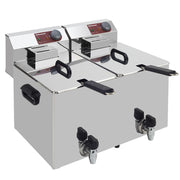 Friteuse de table élec 2x8 litres + robinet - Diamond