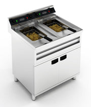 Friteuse professionnelle électrique - 24L - Double Bac 800x700x850 mm 2 kW Combisteel - Friteuse sur meuble électrique professionnel CHR - matériel cuisine pro - Cuistéo