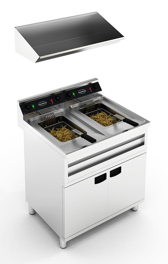Friteuse électrique 2x12lt - 2x9kw 2 L 2 kW Combisteel - vue 3 - Friteuse sur meuble électrique pro CHR - Cuistéo