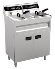 Friteuse professionnelle électrique - 18L - Double bac 695x530x970 mm 2 kW Combisteel - Friteuse sur meuble électrique professionnel CHR - matériel cuisine pro - Cuistéo