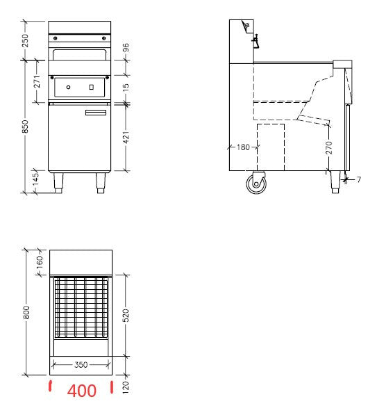 Friteuse électriques 2x 12,5l 18 kW Combisteel - vue 4 - Friteuse sur meuble électrique pro CHR - Cuistéo