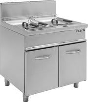 Friteuse gaz - 2x13L - 22,4kW - 800x700x850mm - E7/FLG2V13 Saro - Friteuse sur meuble gaz professionnel CHR - matériel cuisine pro - Cuistéo