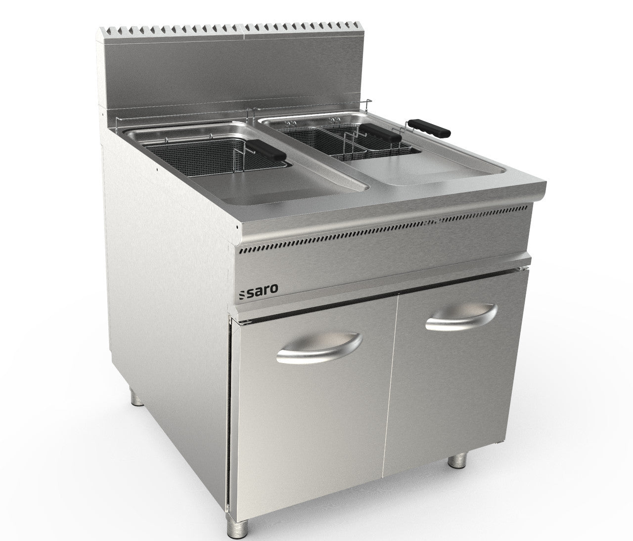 Friteuse gaz - 2x22L - 42kW - 800x900x850mm - LQ/FLG2V22 Saro - Friteuse sur meuble gaz professionnel CHR - matériel cuisine pro - Cuistéo