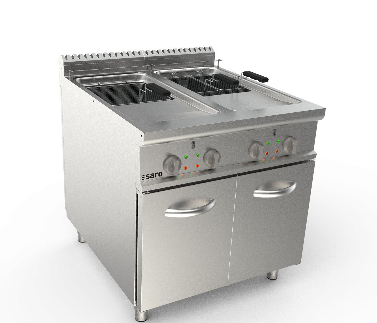 Friteuse électrique - 2x21L - 40kW - 800x900x850mm - LQ/FRE2V21 Saro - Friteuse sur meuble électrique professionnel CHR - matériel cuisine pro - Cuistéo