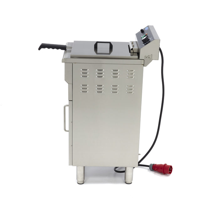 Friteuse professionnelle - Électrique - 16 litres - Robinet de vidange - Sur support 5000 W Maxima - vue 2 - Friteuse sur meuble électrique pro CHR - Cuistéo