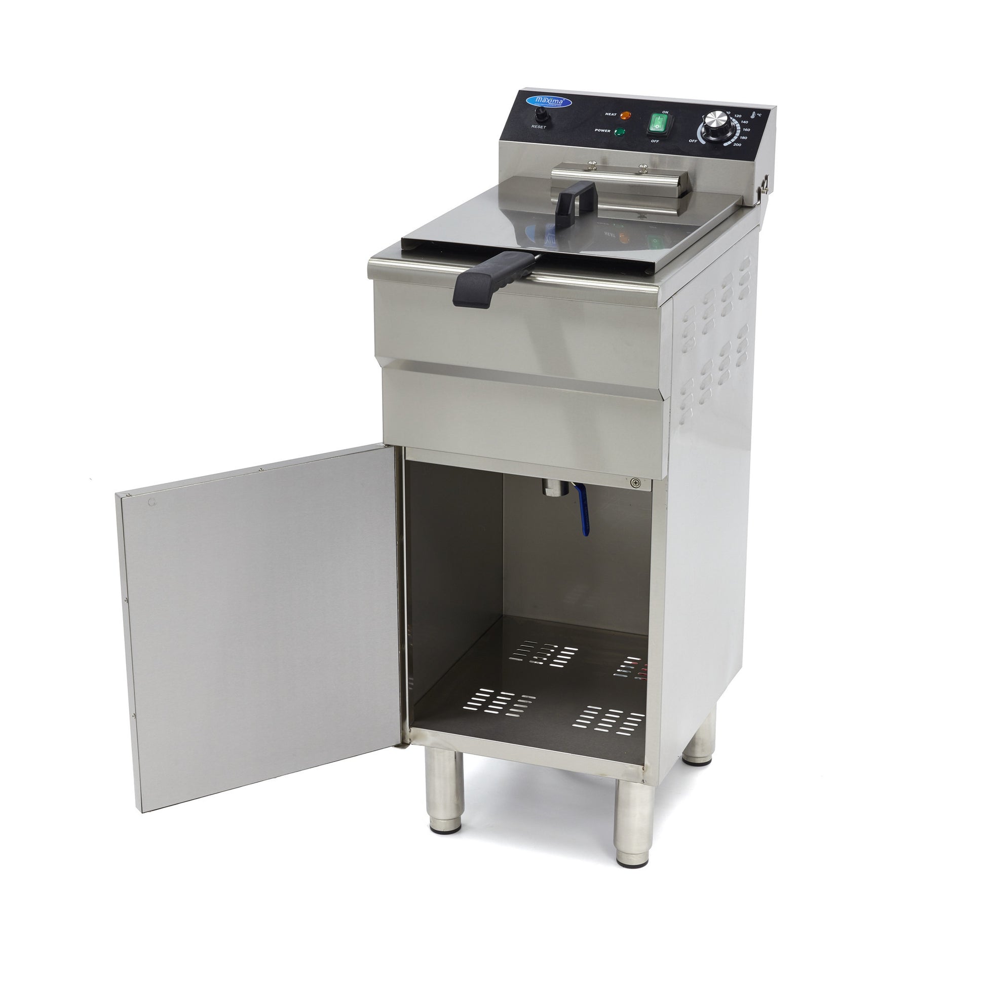 Friteuse professionnelle - Électrique - 16 litres - Robinet de vidange - Sur support 5000 W Maxima - vue 7 - Friteuse sur meuble électrique pro CHR - Cuistéo