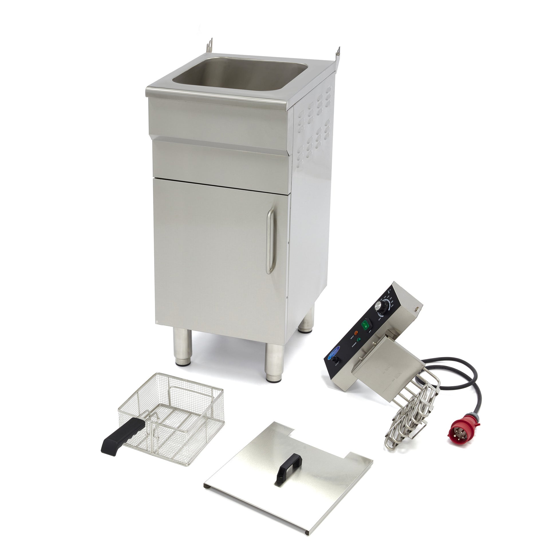 Friteuse professionnelle - Électrique - 16 litres - Robinet de vidange - Sur support 5000 W Maxima - vue 8 - Friteuse sur meuble électrique pro CHR - Cuistéo
