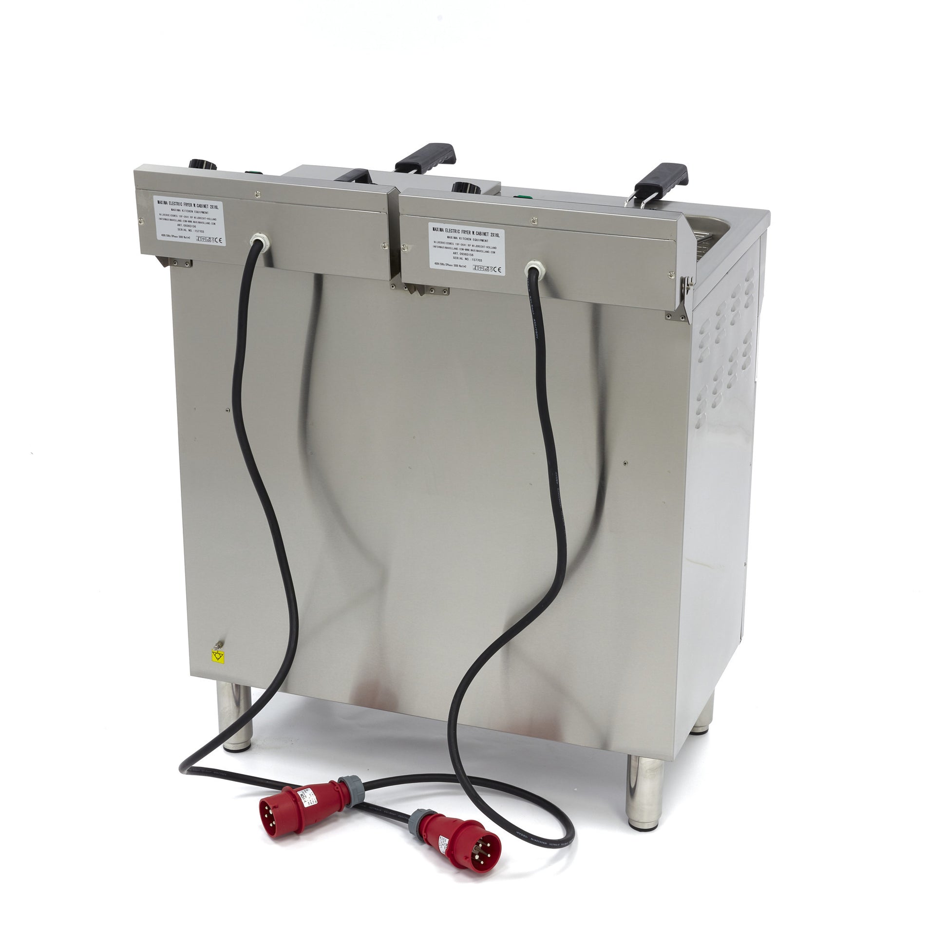 Friteuse double - Électrique - 2x16 litres - Robinet de vidange - Sur support 5000 W Maxima - vue 4 - Friteuse sur meuble électrique pro CHR - Cuistéo