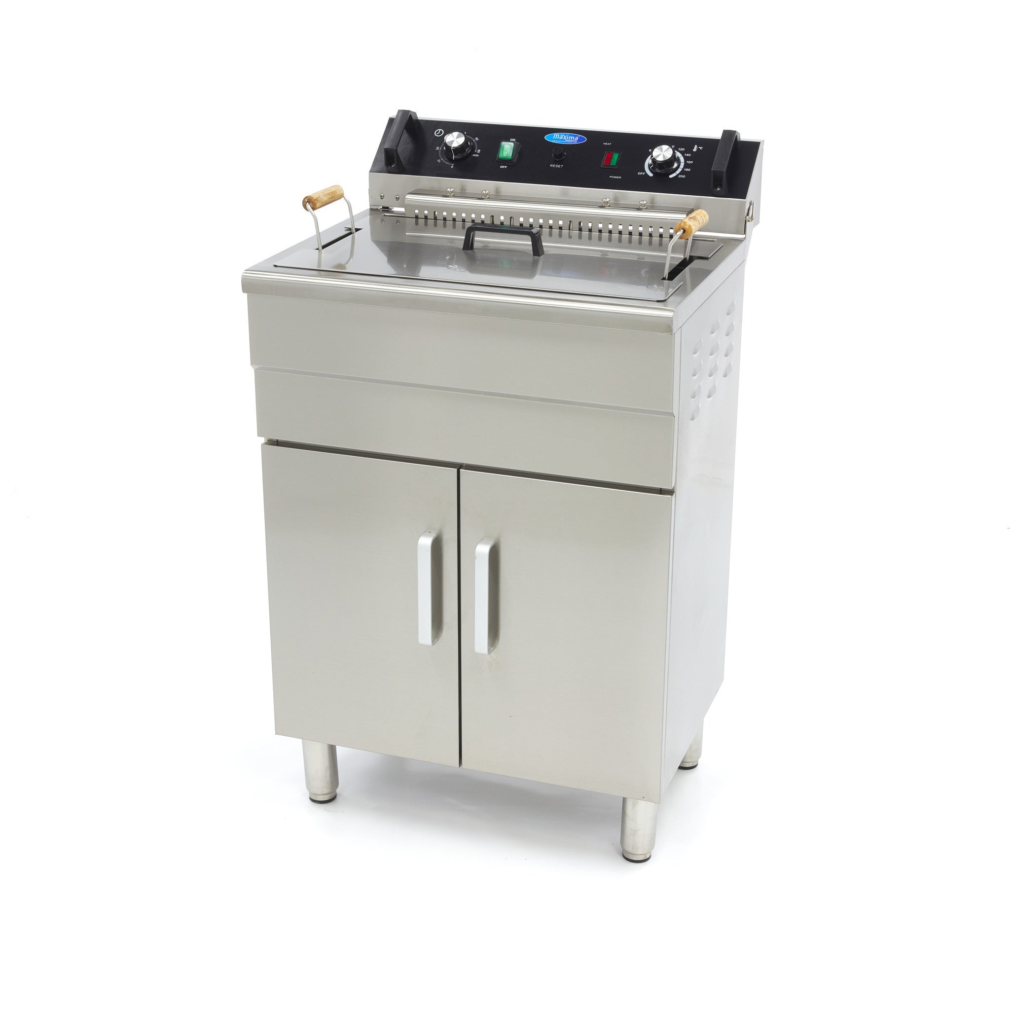 Friteuse - 30L - 1 panier - avec robinet de vidange et support 4800 W Maxima - Friteuse sur meuble électrique professionnel CHR - matériel cuisine pro - Cuistéo