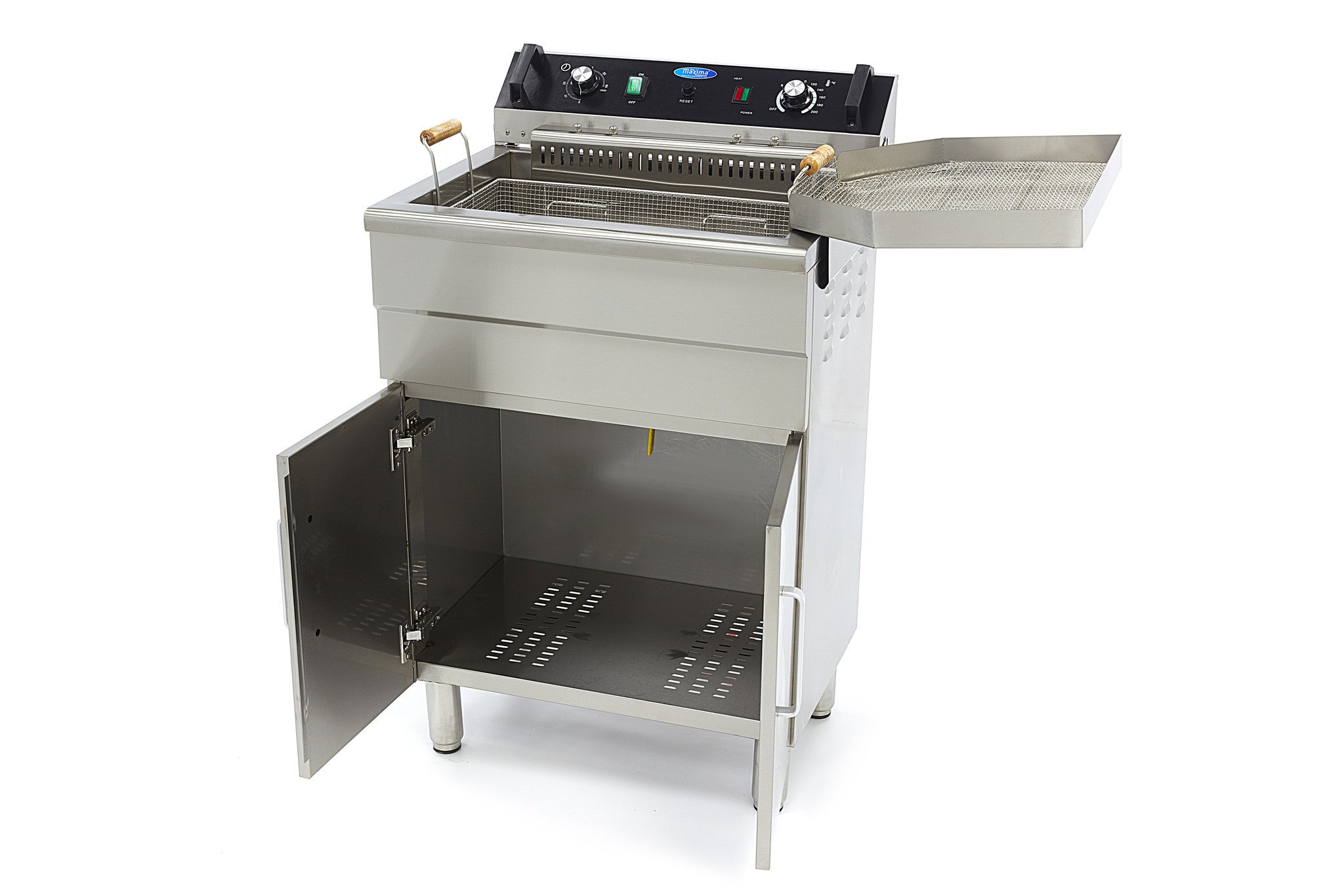 Friteuse - 30L - 1 panier - avec robinet de vidange et support 4800 W Maxima - vue 4 - Friteuse sur meuble électrique pro CHR - Cuistéo
