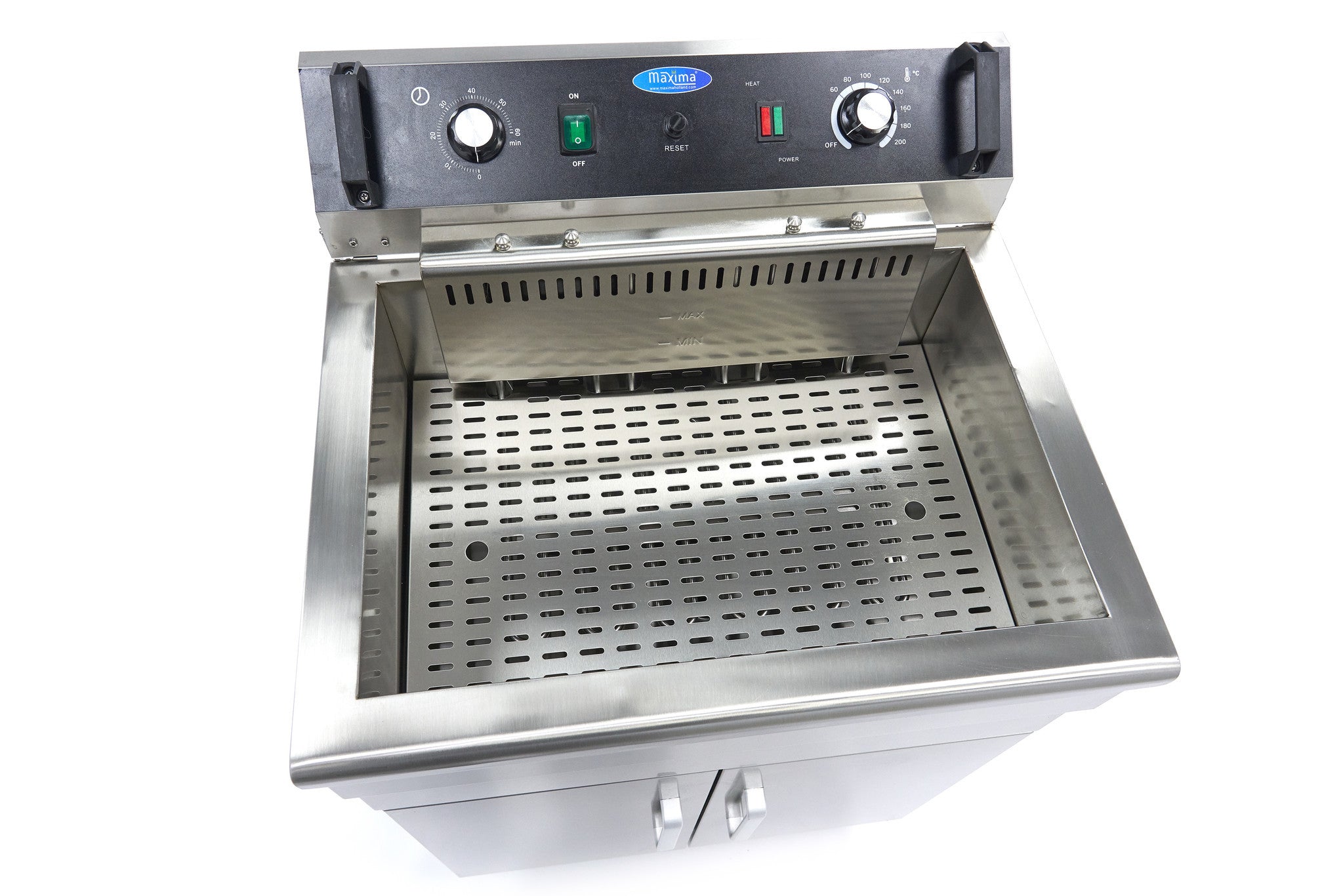 Friteuse - 30L - 1 panier - avec robinet de vidange et support 4800 W Maxima - vue 9 - Friteuse sur meuble électrique pro CHR - Cuistéo