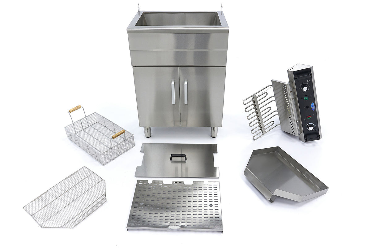 Friteuse à beignets sur meuble - Électrique - 35 litres - Robinet de vidange - 400V inox 6000 W Maxima - vue 2 - Friteuse sur meuble électrique pro CHR - Cuistéo