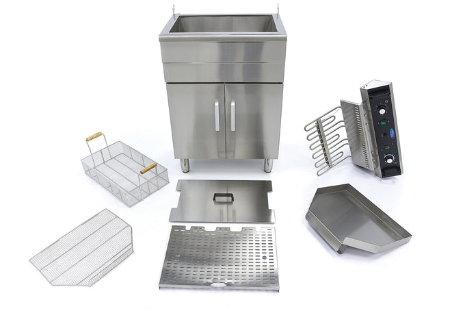 Friteuse à beignets sur meuble - Électrique - 35 litres - Robinet de vidange - 400V inox 6000 W Maxima - vue 2 - Friteuse sur meuble électrique pro CHR - Cuistéo