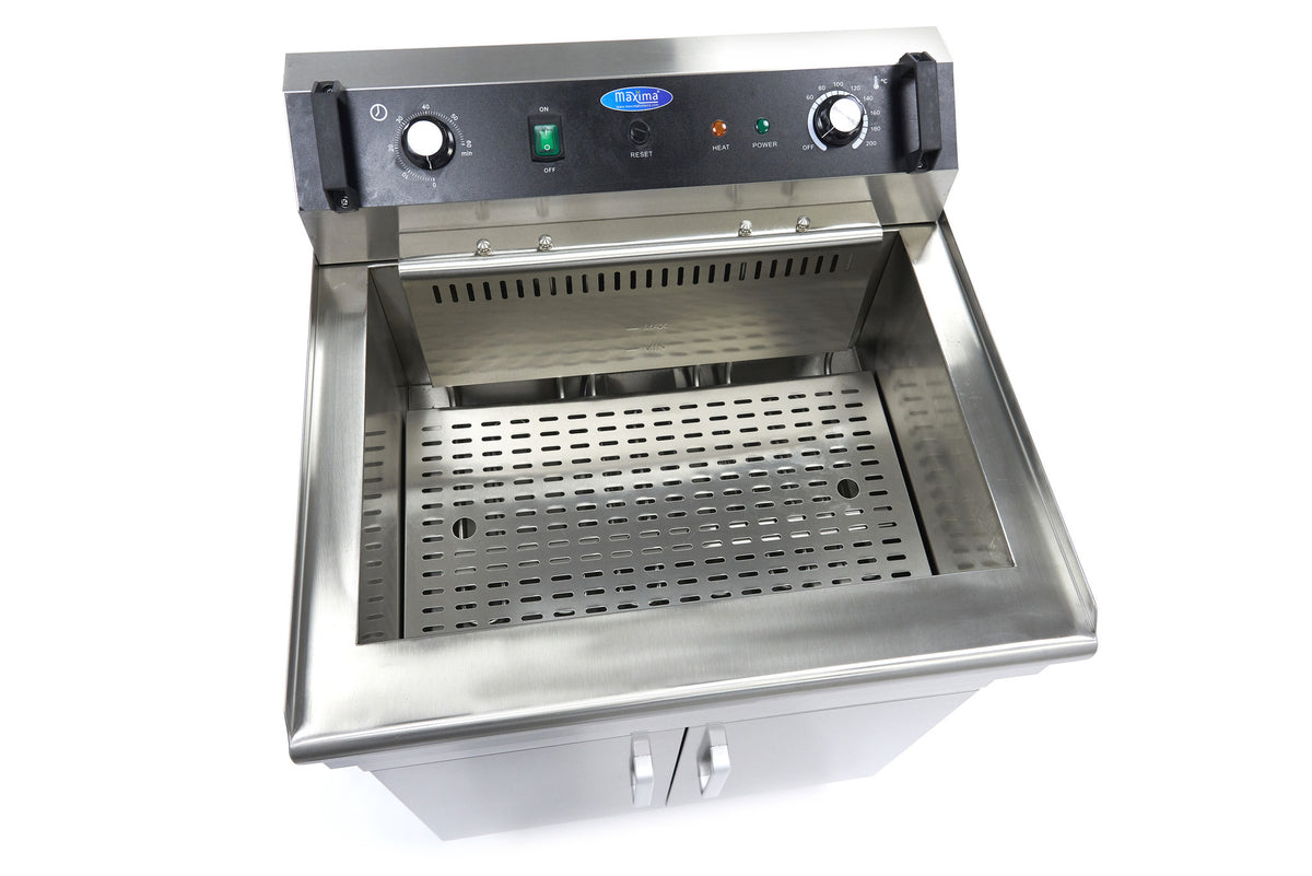 Friteuse à beignets sur meuble - Électrique - 35 litres - Robinet de vidange - 400V inox 6000 W Maxima - vue 3 - Friteuse sur meuble électrique pro CHR - Cuistéo