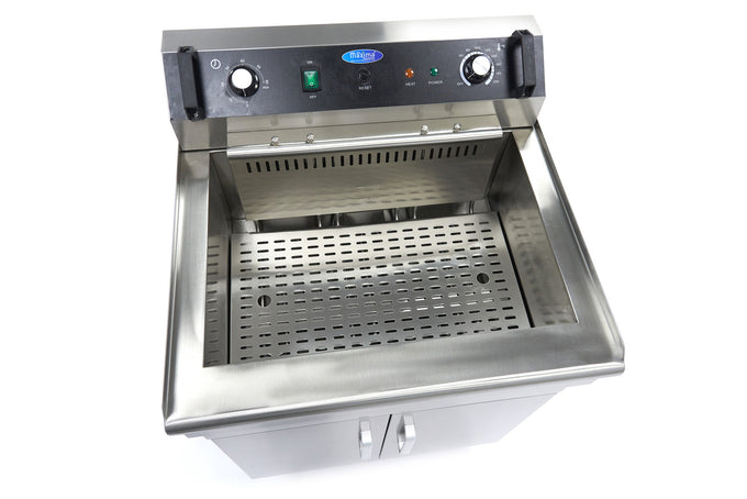 Friteuse à beignets sur meuble - Électrique - 35 litres - Robinet de vidange - 400V inox 6000 W Maxima - vue 3 - Friteuse sur meuble électrique pro CHR - Cuistéo