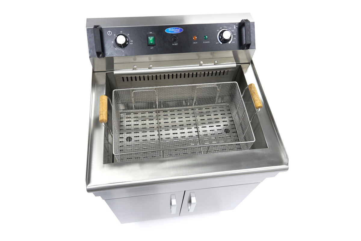 Friteuse à beignets sur meuble - Électrique - 35 litres - Robinet de vidange - 400V inox 6000 W Maxima - vue 6 - Friteuse sur meuble électrique pro CHR - Cuistéo
