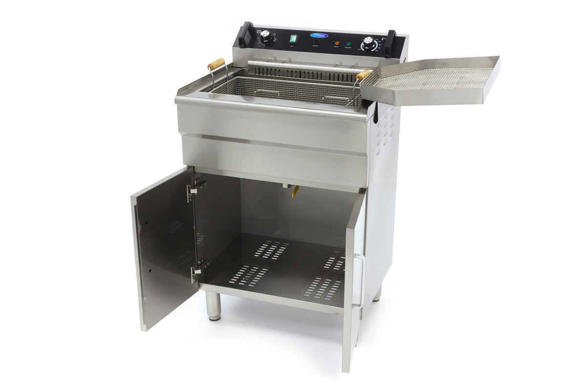 Friteuse à beignets sur meuble - Électrique - 35 litres - Robinet de vidange - 400V inox 6000 W Maxima - vue 7 - Friteuse sur meuble électrique pro CHR - Cuistéo
