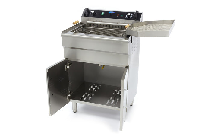 Friteuse à beignets sur meuble - Électrique - 35 litres - Robinet de vidange - 400V inox 6000 W Maxima - vue 7 - Friteuse sur meuble électrique pro CHR - Cuistéo