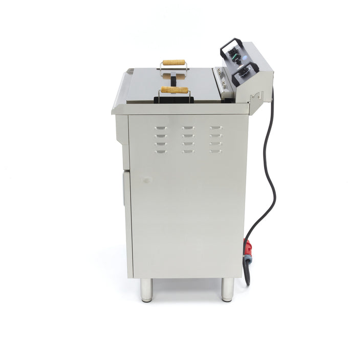 Friteuse à beignets sur meuble - Électrique - 35 litres - Robinet de vidange - 400V inox 6000 W Maxima - vue 9 - Friteuse sur meuble électrique pro CHR - Cuistéo