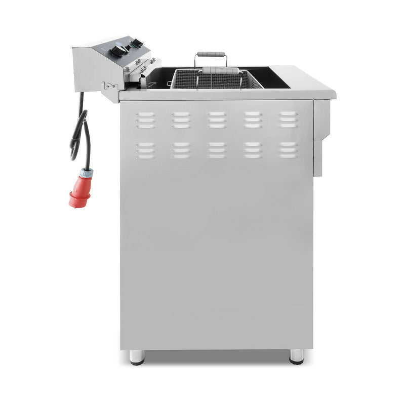 Friteuse professionnelle - 45L - 1 panier - avec robinet de vidange - 400V 7500 W Maxima - vue 3 - Friteuse sur meuble électrique pro CHR - Cuistéo